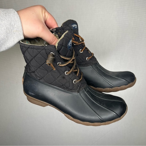 Sperry |‎ Women's Black Quilted Duck Boots 7.5 - Picture 1 of 8